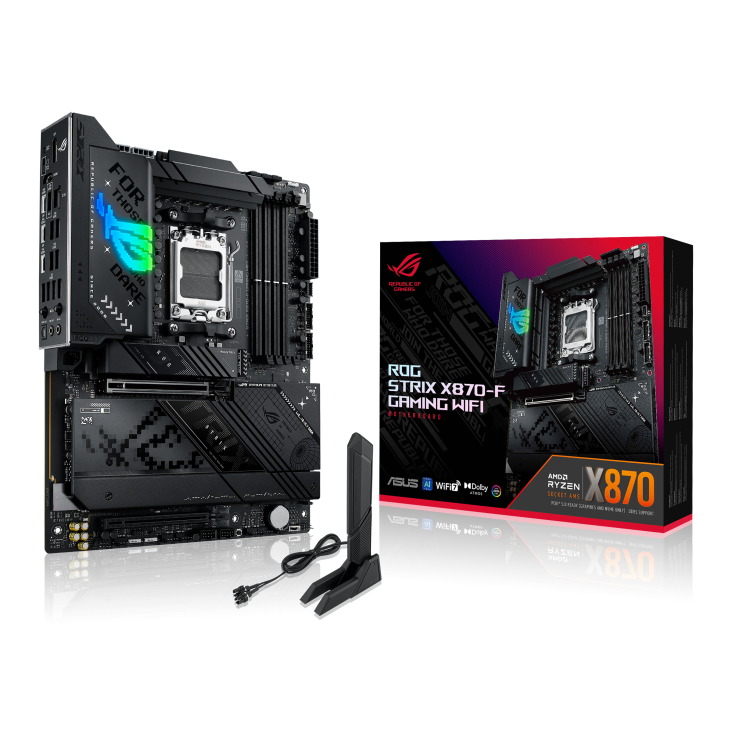 ASUS ROG Strix X870-F Gaming WiFi AM5 ATX Motherboard, AMD X870 Chipset, 4x DDR5 ASUS ROG Strix X870-F Gaming WiFi AM5 ATX Motherboard, AMD X870 Chipset, 4x DDR5